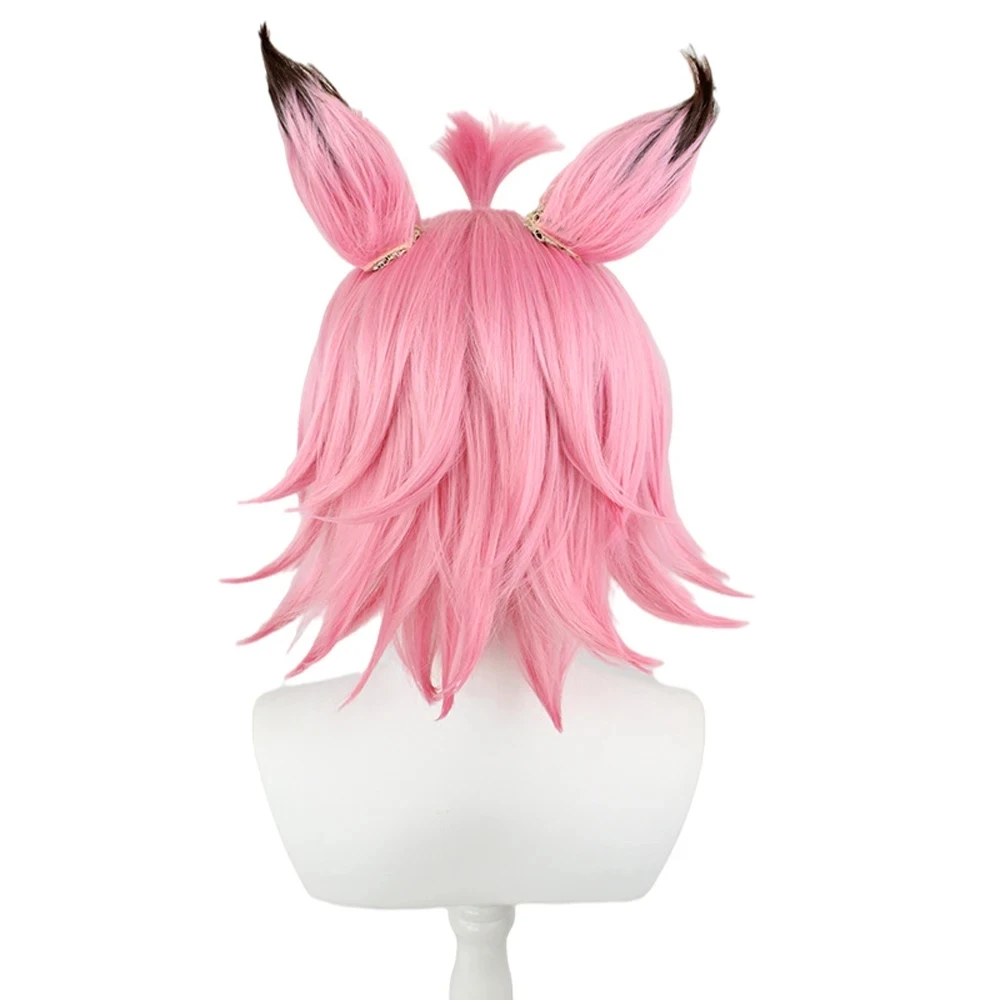 RANYU Genshin Impact Diona Wigs Synthetic Short Straight Pink Game Cosplay Hair Wig Heat Resistant For Daily Party