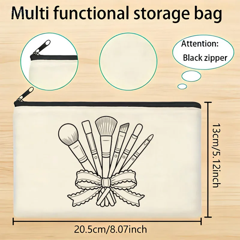 1PCS Unisex Canvas Storage Bag Portable Travel Organizer Durable Daily Use Category Sorting Bag for Men And Women