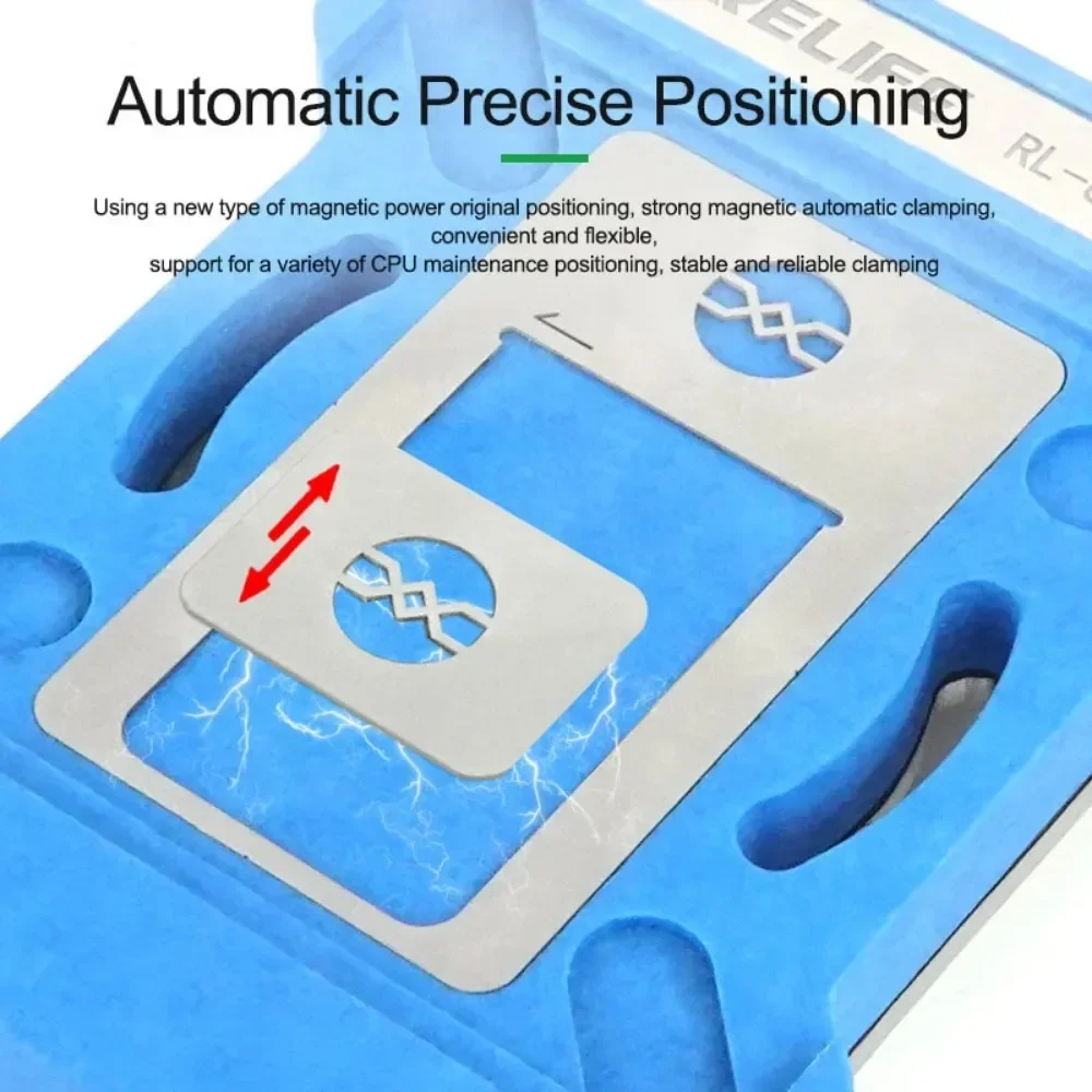 RELIFE RL-601MA Universal CPU BGA Reballing Stencil Platform for iPhone A8-A18 IC Chip Planting Tin Template Fixture Tool