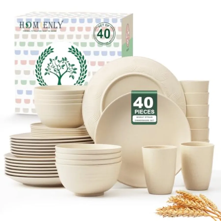 40 Pcs Dinnerware S…