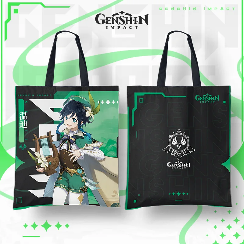 Anime Genshin Impact Canvas Bag Yae Miko Ganyu Hu Tao Nahida Nilou Ayaka Eula Raiden Shogun Game Satchel Portable Cloth Bag
