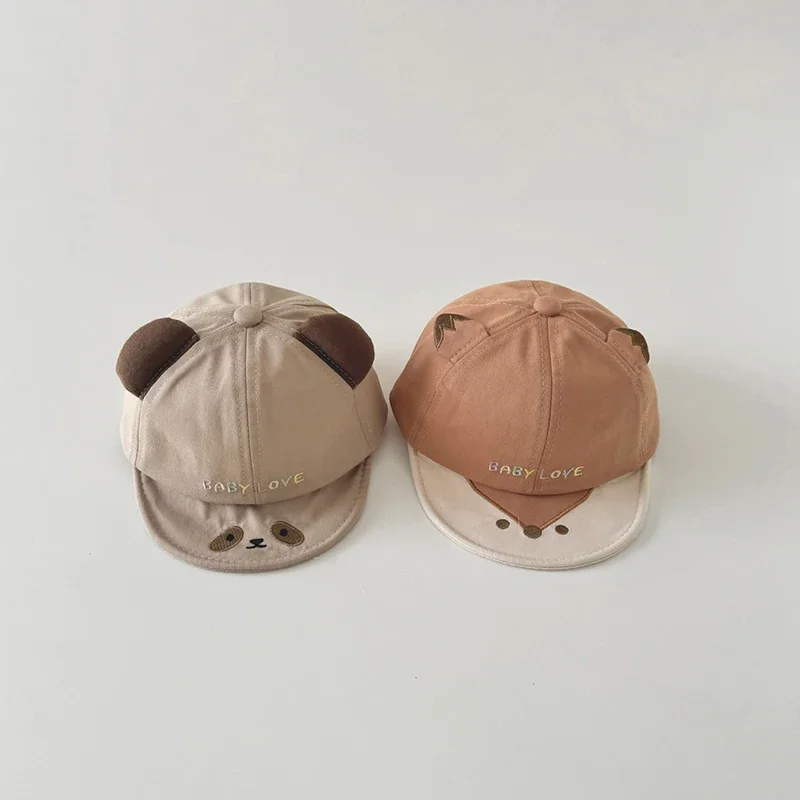 

Cute Animals Baby Baseball Caps Cartoon Short Brim Toddler Duck Tongue Hat Summer Kids Sunshade Visors 6-24Month