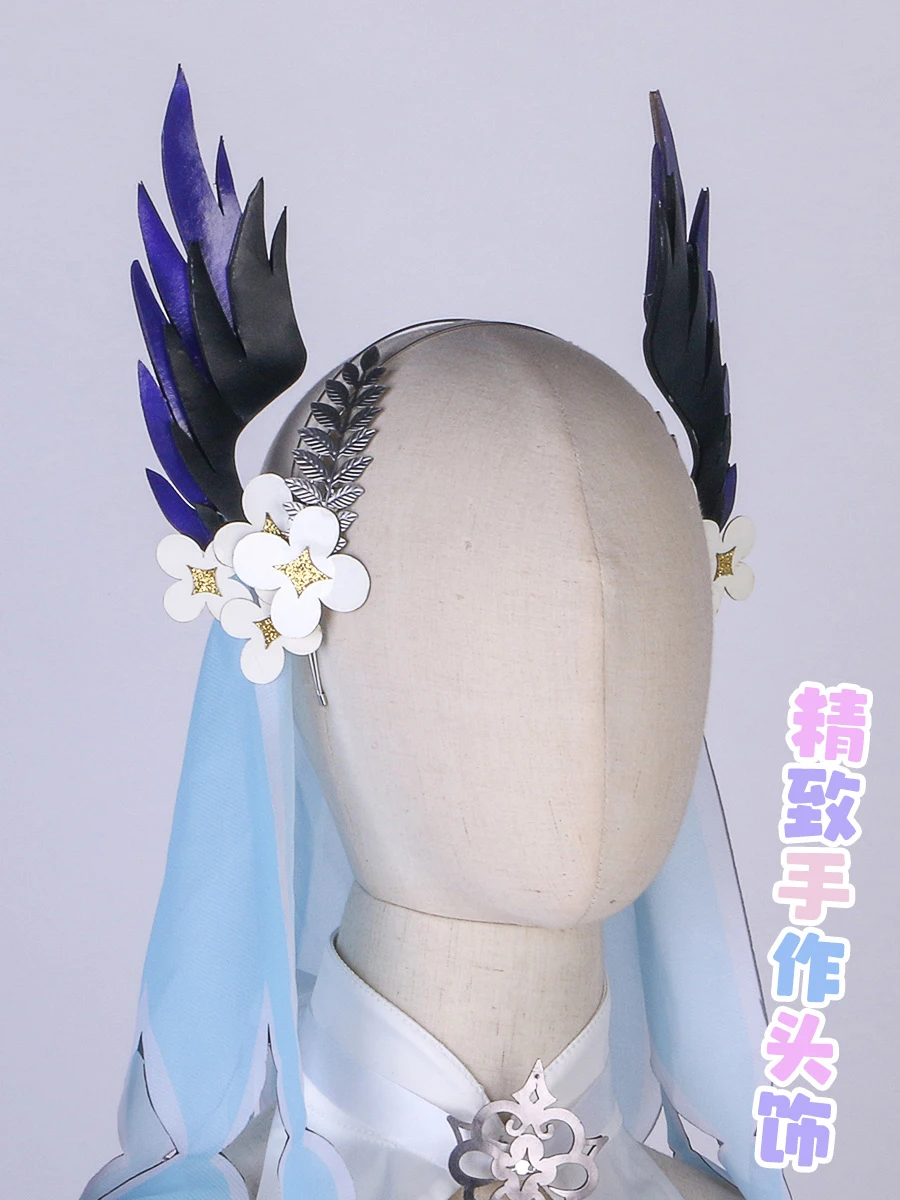 COS-HoHo Vtuber Nijisanji Ethyria Enna Alouette Paradise Bird Game Suit Lovely Dress Cosplay Costume Halloween Party Outfit