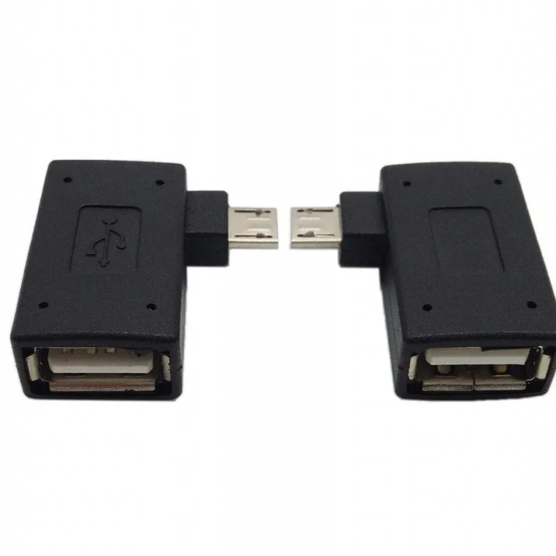 1/5/10PCS Micro Adapter USB 2.0 Female to Male Micro OTG Power Supply 2018 Port 90 Degree Left 90 Right Angled USB OTG Adapters