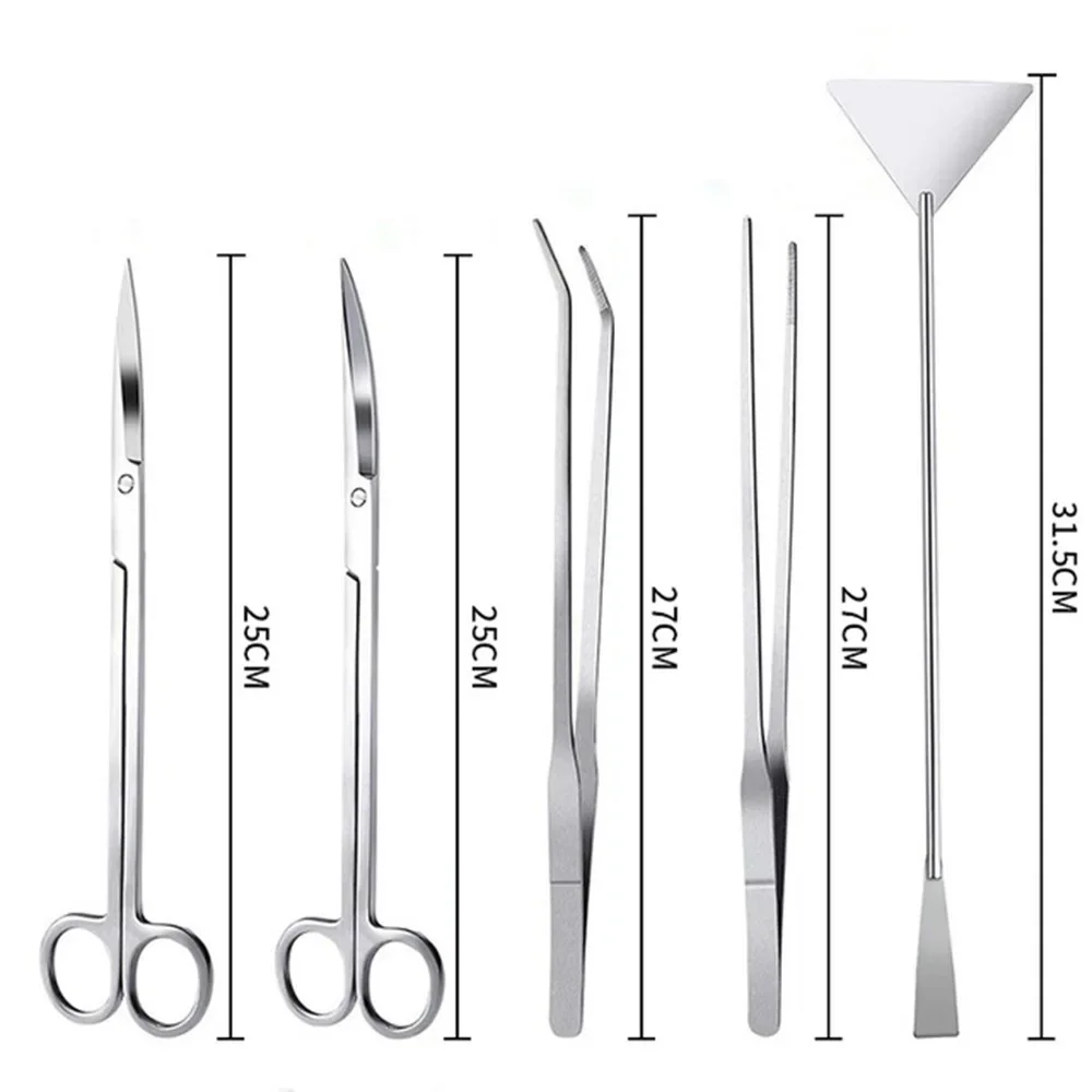 Aquarium Tank Aquascaping Tools Aquarium Scissor Tweezers Tool Stainless Steel Aquatic Plants Set for Aquarium Maintenance