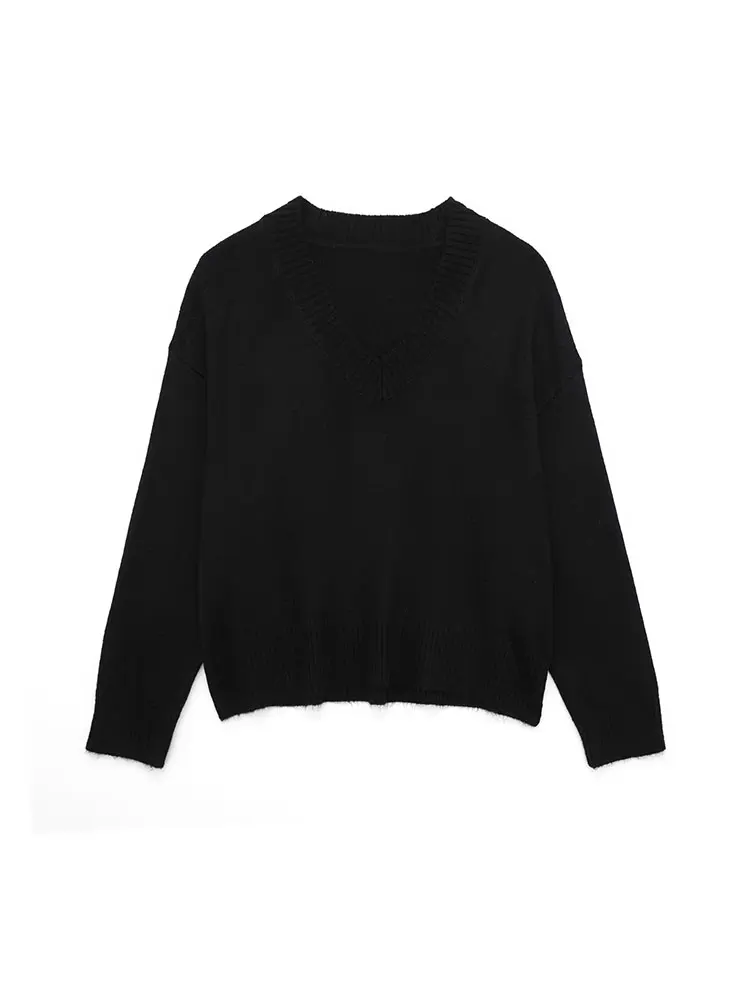 TRAF 2024 Spring AutumnWomen Sweater Knitted Mini Skirt Sets Pullovers Female Crop Top Suits Y2K