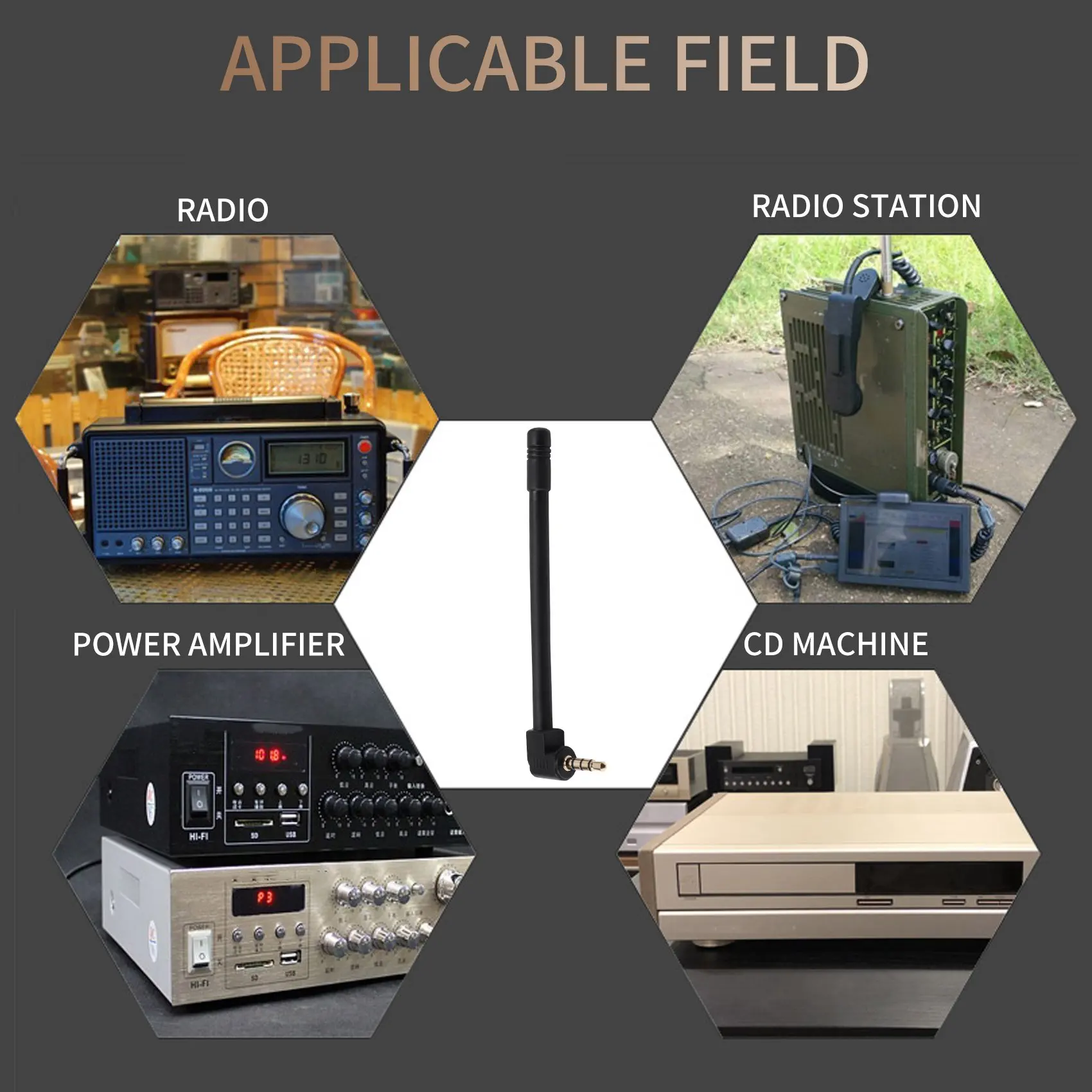 

POP-lMini Speaker Universal 3.5mm Radio Outdoor Audio Antenna Headphone Hole External Antenna