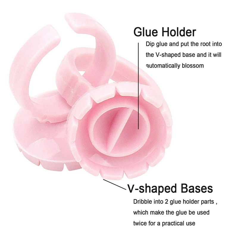 

Glue Rings For Eyelash Extension, Glue Rings Lash Ring For Glue Blooming Eyelash Glue Holder 400Piece