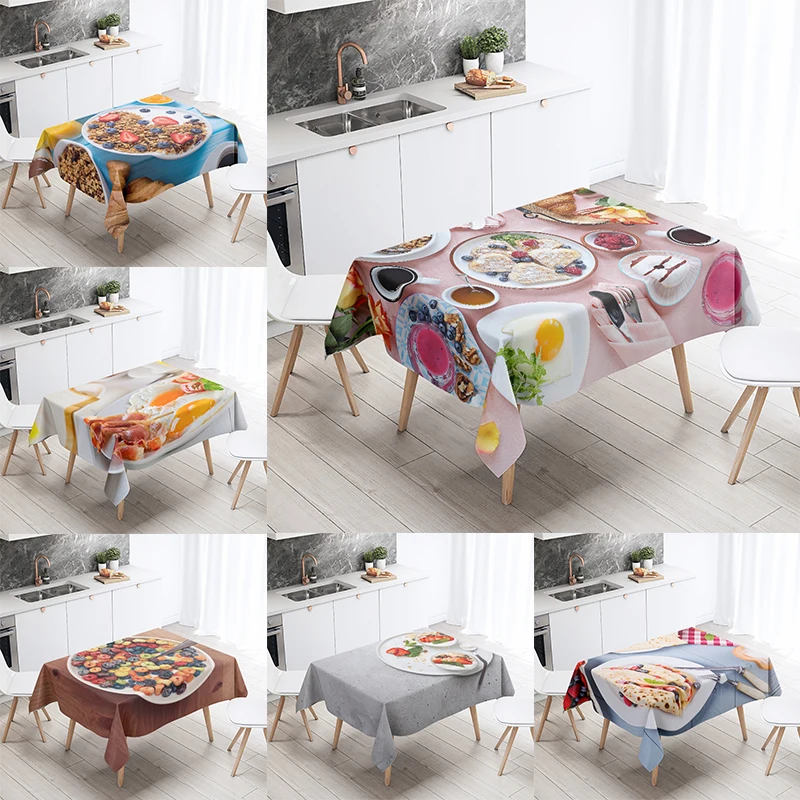 

Gourmet printed tablecloth kitchen restaurant table decoration and anti-fouling waterproof rectangular