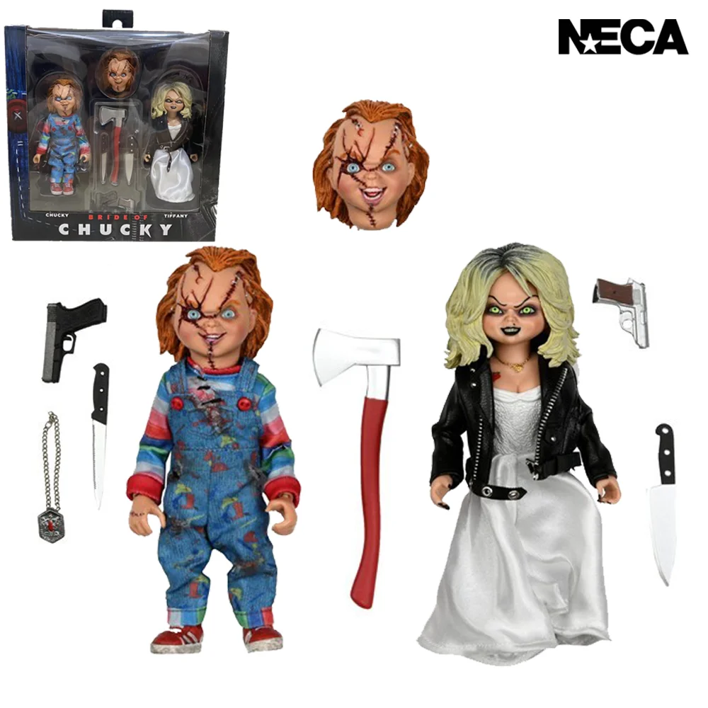 

NECA Ghost Bride Chucky Cult Scary Doll Scale Clothed Figure – Chucky & Tiffany 2-Pack Figures 20CM Gifts Collect Toys