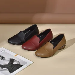 Comemore Spring Autumn Fashion Women Flat Shoes Moccassin Loafers Slip on Sneaker Woman Soft Leather Female Low Heel White