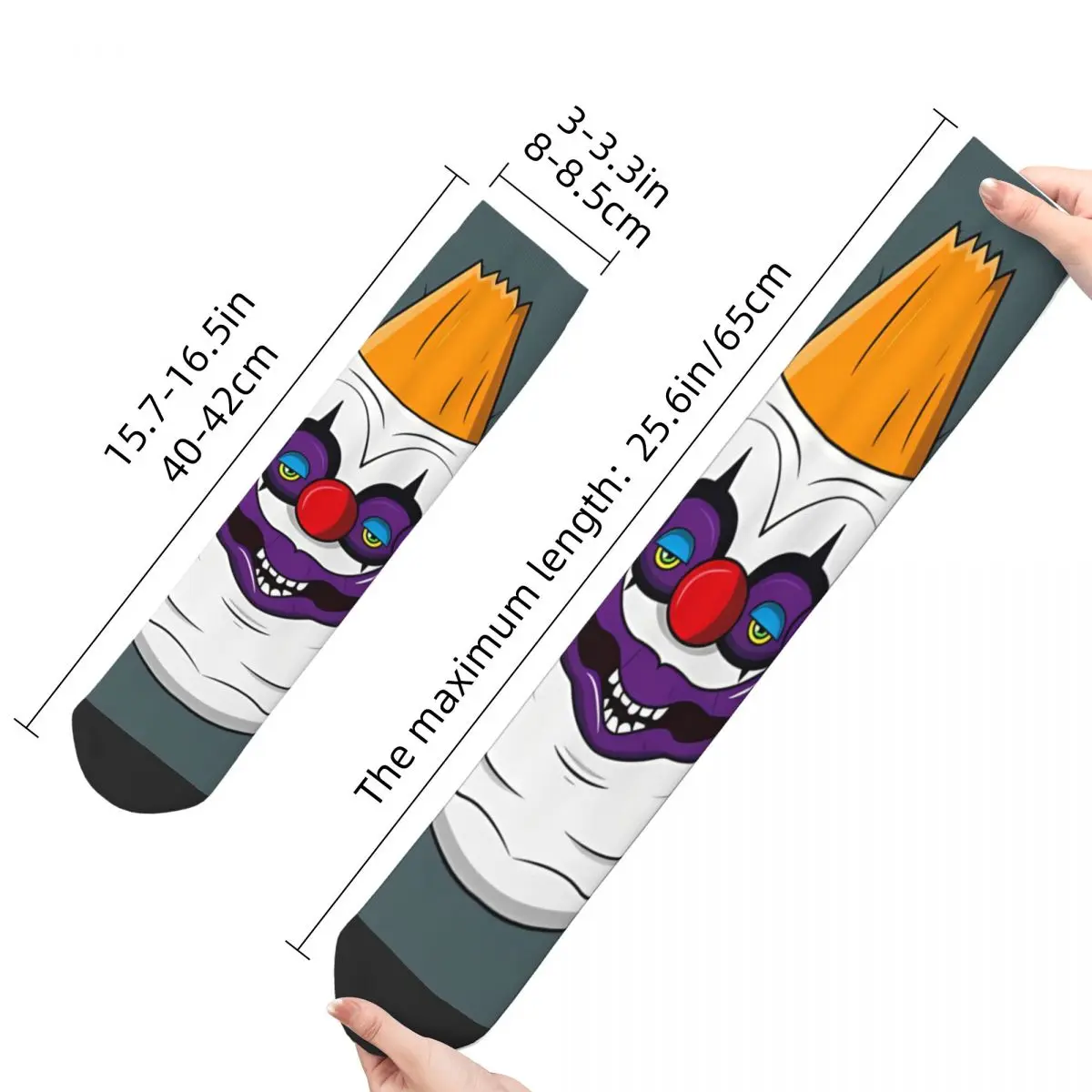 Funny Crazy Men's Socks Killer Klowns From Outer Space Film Unisex Harajuku Seamless Printed Funny Novelty Crew Sock Boys Gift