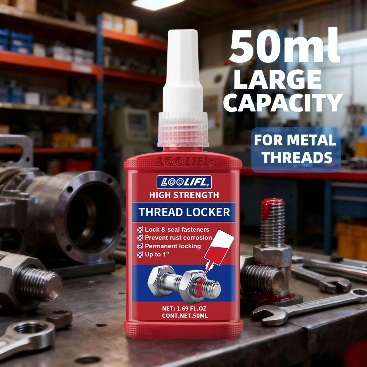 10-50ML271 قفل خيط صامولة قفل عالية القوة، مسمار، قفل ومعدن، معالجة خالية من الأكسجين لمنع التخفيف والتآكل #4