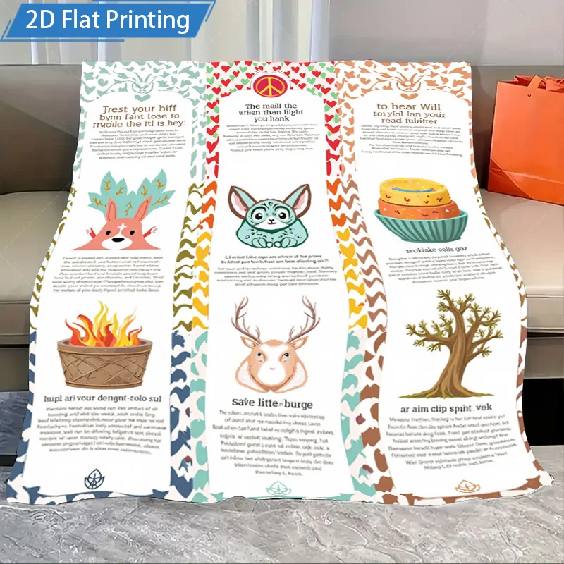 1pc Flannel Blanket Cute Animal Print Fleece Blanket for Cozy Campfire Nights and Indoor Relaxation