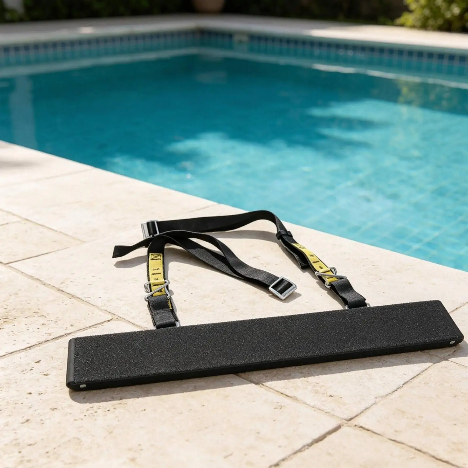 Backstroke Training Device with Straps Textured for Poolside, Swimmers