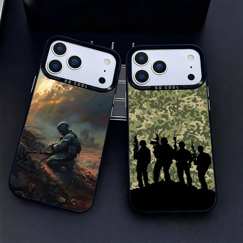 

Cool Army Special Forces Case For iPhone 16,15,14,17,13,12,11,Mini,Pro,SE,XS,MAX,Air,Black Matte Silicone Cover