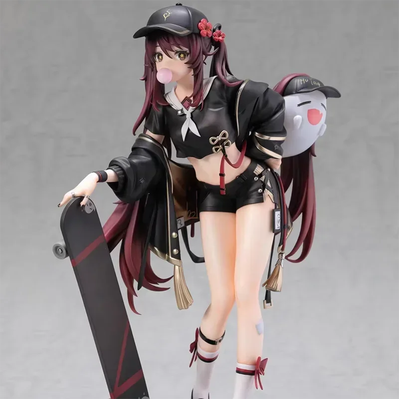 Anime Genshin Impact Figurines Beautiful Girl Ganyu Figure Gk Statue Skateboard Hu Tao Action Figure Model PVC Collection Toys