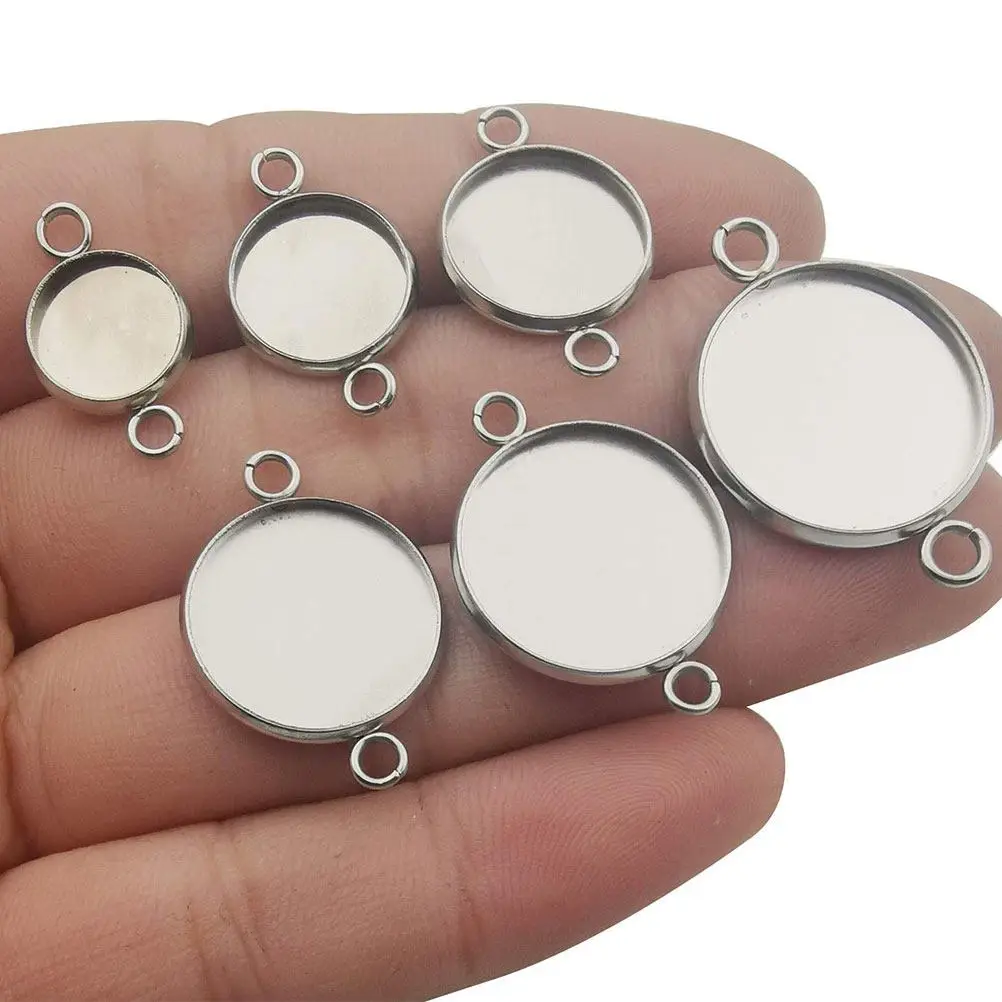 

50Pcs Stainless Steel Time Base Pendant Blank for DIY Jewelry Making Elegant Stylish Handmade Fashion Accessory Necklace