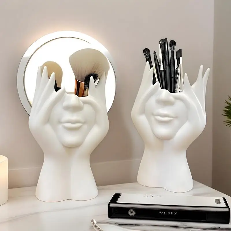 แปรงแต่งหน้าผู้ถือแต่งหน้าสําหรับแปรง Face Hand Design Bohemian Modern Elegant Station สําหรับห้องน้ํา Dorm