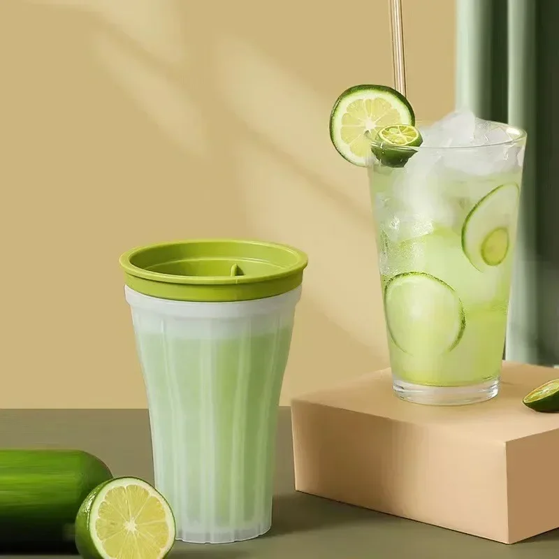 Taza de batido de TPE, taza de pellizco, taza de hielo triturado casero, taza de exprimir, accesorios de cocina para el hogar, bebida fría Diy