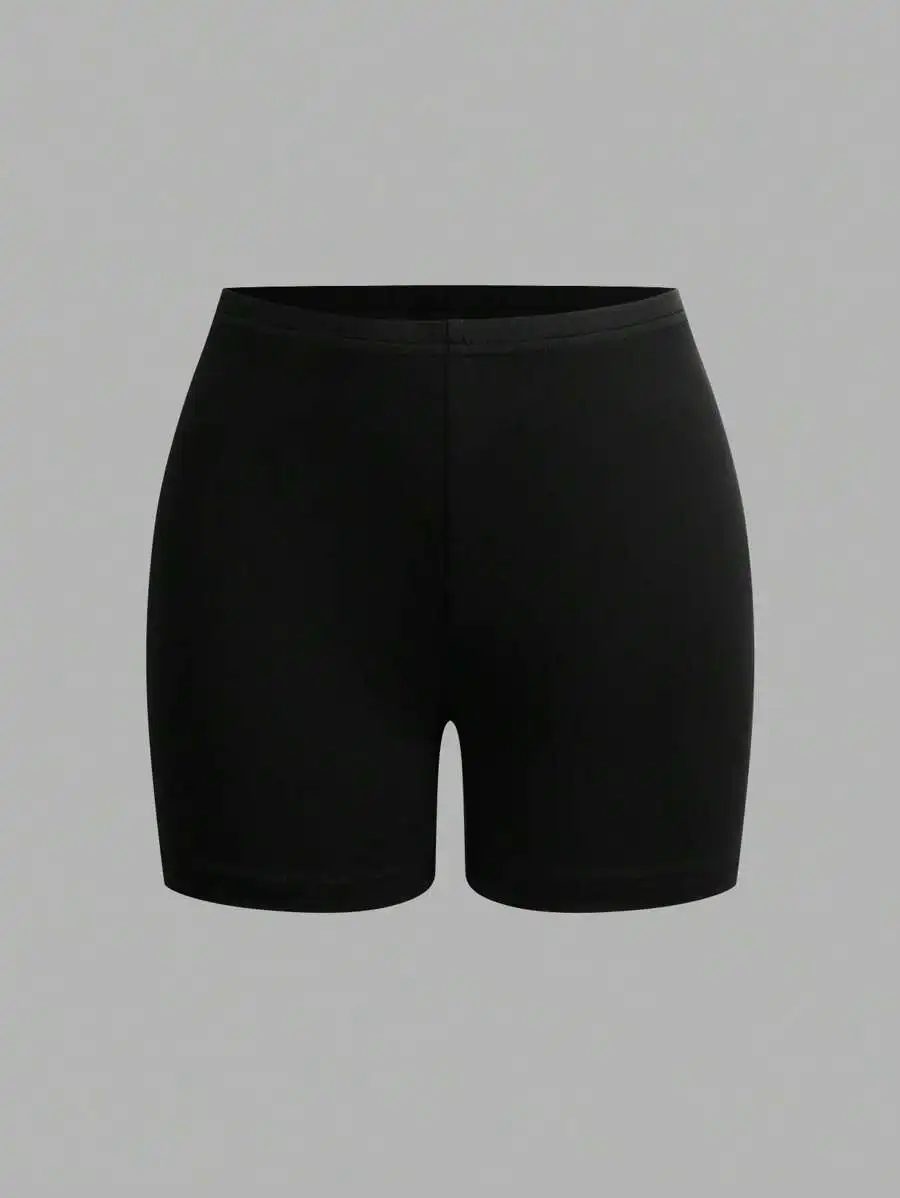 

Black Casual Tight Shorts For Women Summer Sportswear