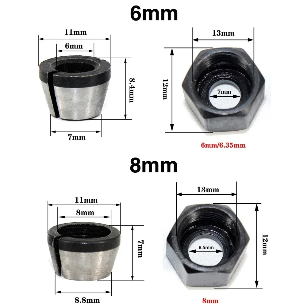 Hot Sale Brand New High Quality Router Bit Collet Trimmer Collet Chuck Woodworking 1/4