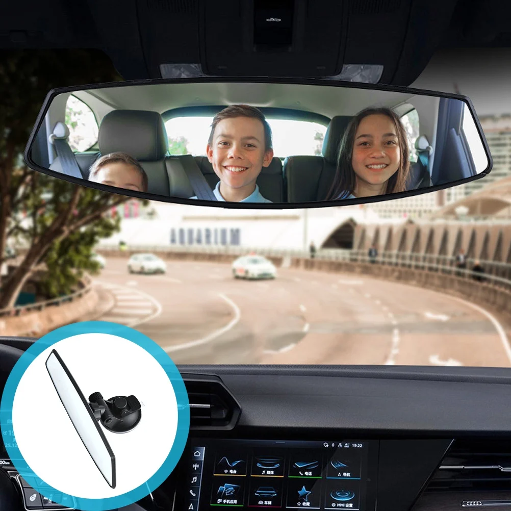 Universal Interior Rearview Mirror for Vehicles Extra Large Viewing Angle Shatterproof Lightweight Design Smooth Installation