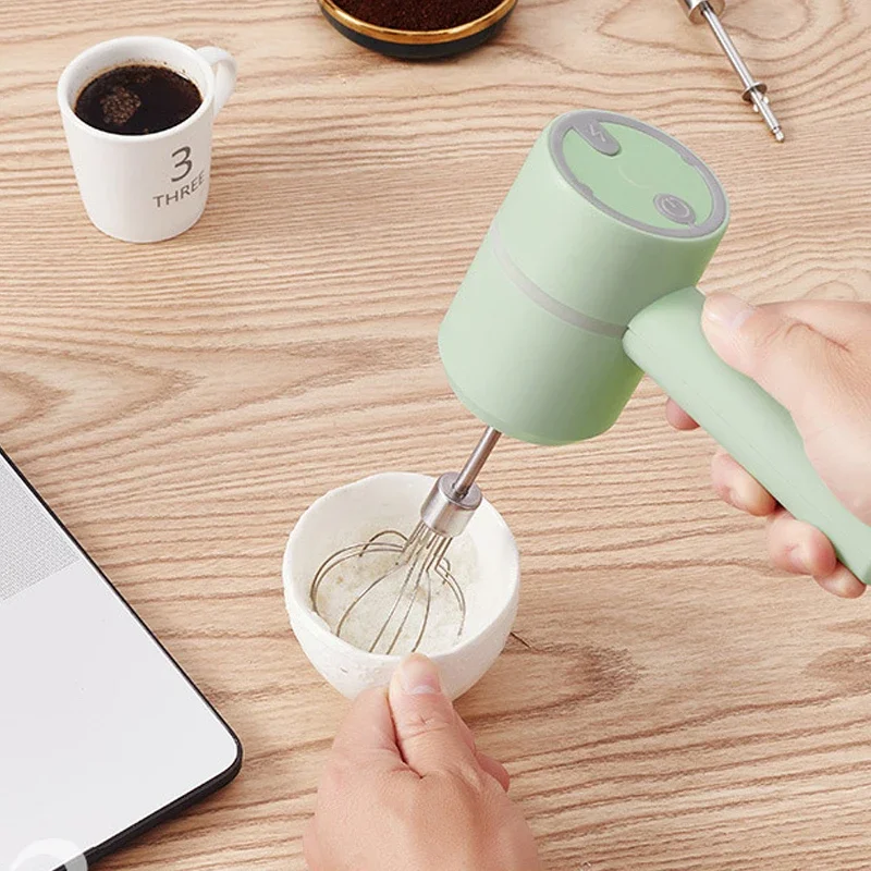 Wireless Handheld Whisk Chopper Grinder Milk Frother - USB Rechargeable Food Processor