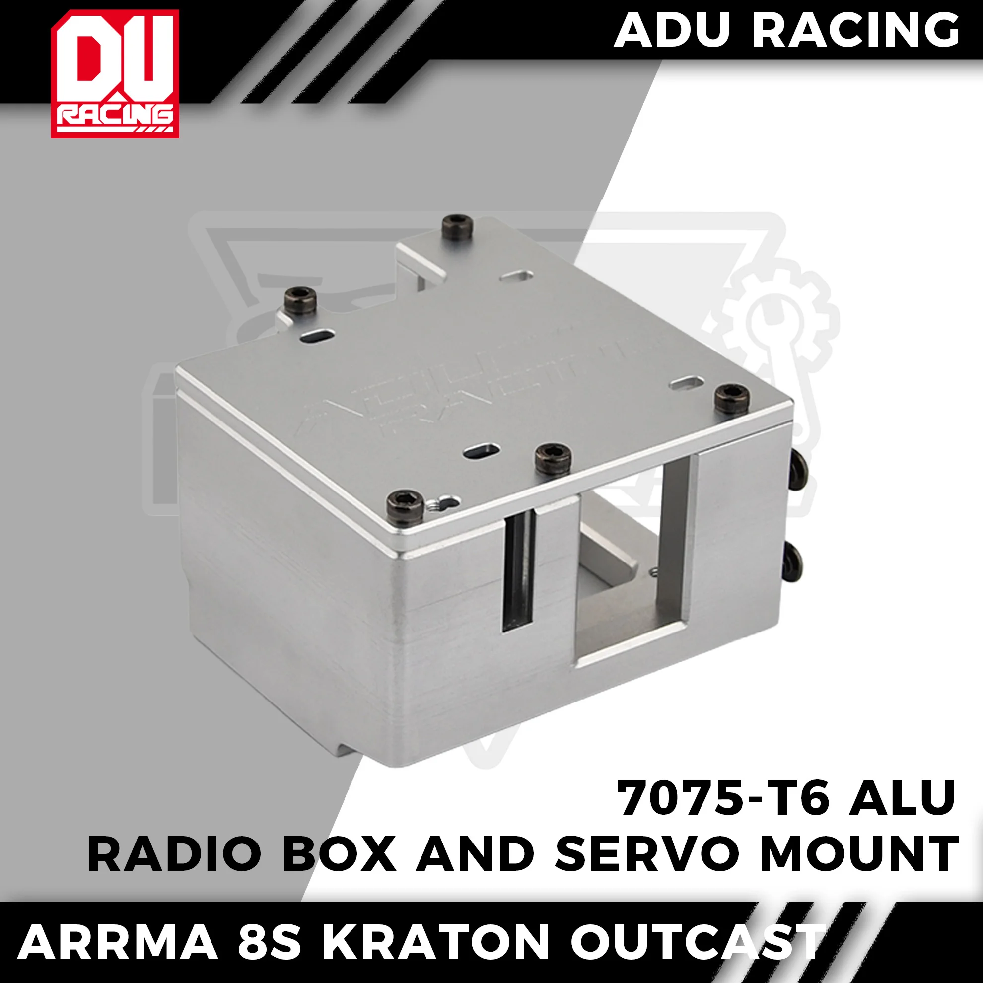 ADU RACING 7075-T6 ALU RADIO BOX AND 1/5 SERVO MOUNT FOR ARRMA 8S OUTCAST KRATON RTR EXB