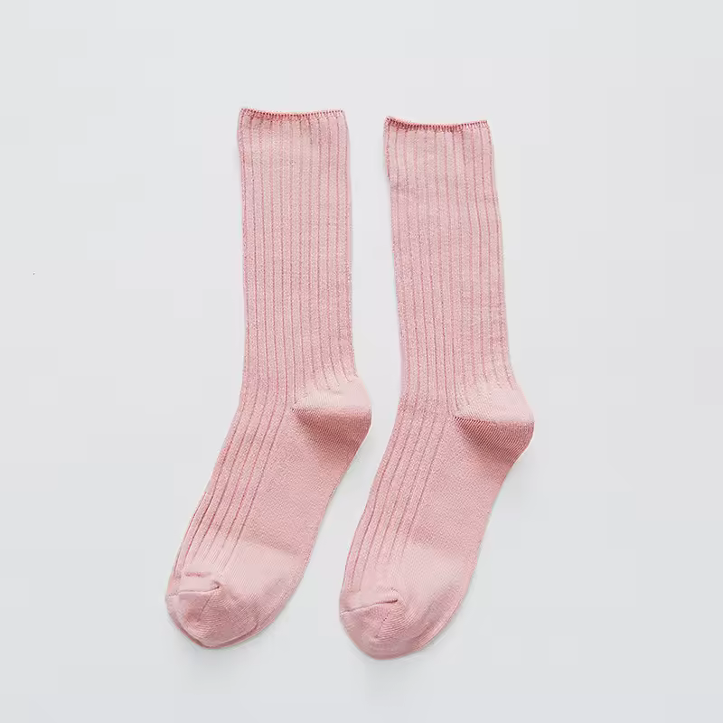 1 Pair Retro Women Cotton Loose Socks Autumn Winter Knitting Solid Color Long Black Korean Japanese Student Girls Stockings - Image 5