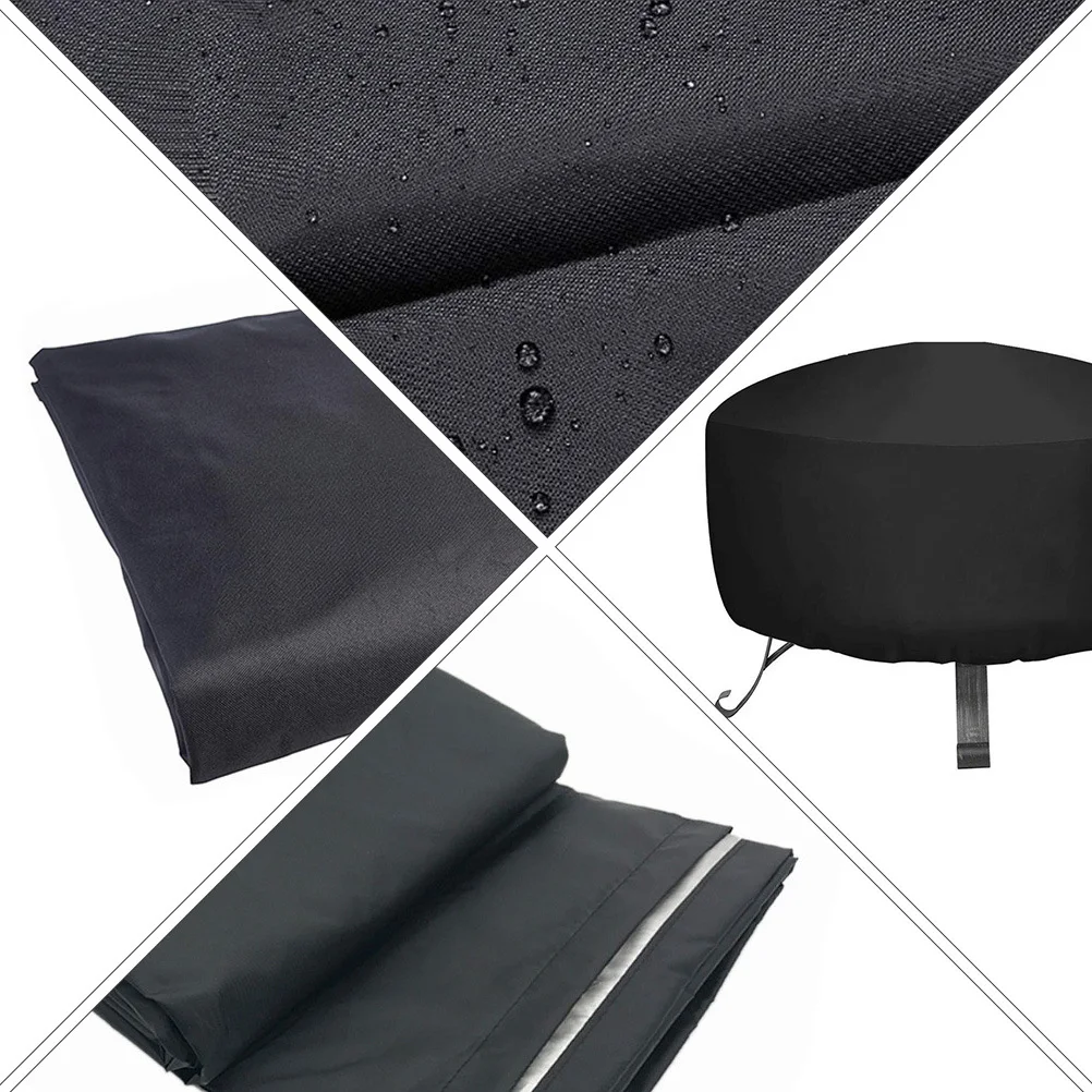 

1pc Round Patio Fire Bowl Covers Waterproof Bbq Grill Covers Uv Protection Outdoor Stove Protector Lightweight Cover For