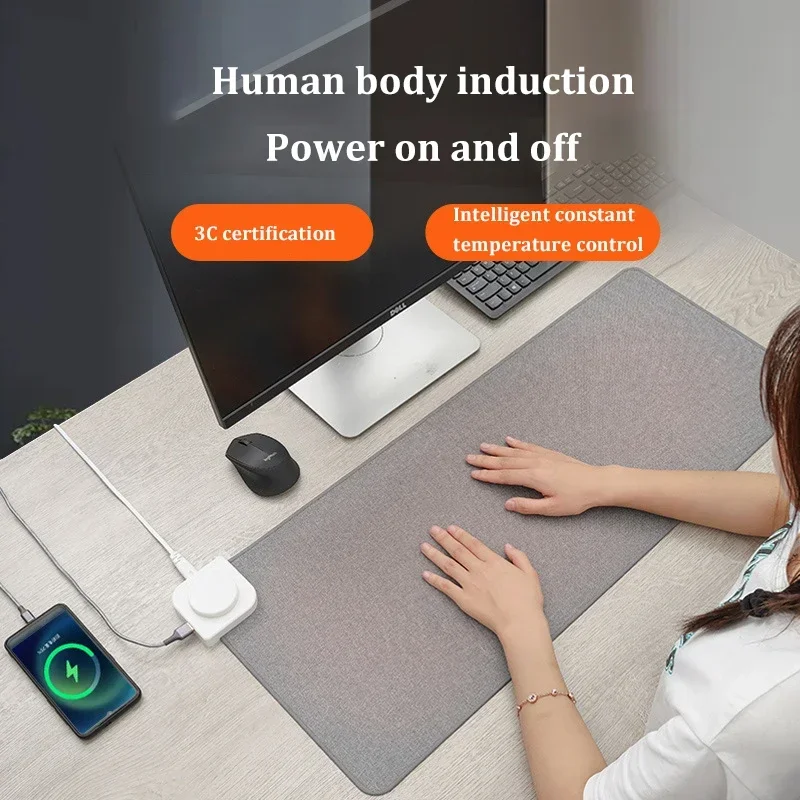 Electric Heat Mouse Pad Office Desktop Digital Display Heating Pad Keep Warm Hand For Office Computer Desk Keyboard Winter