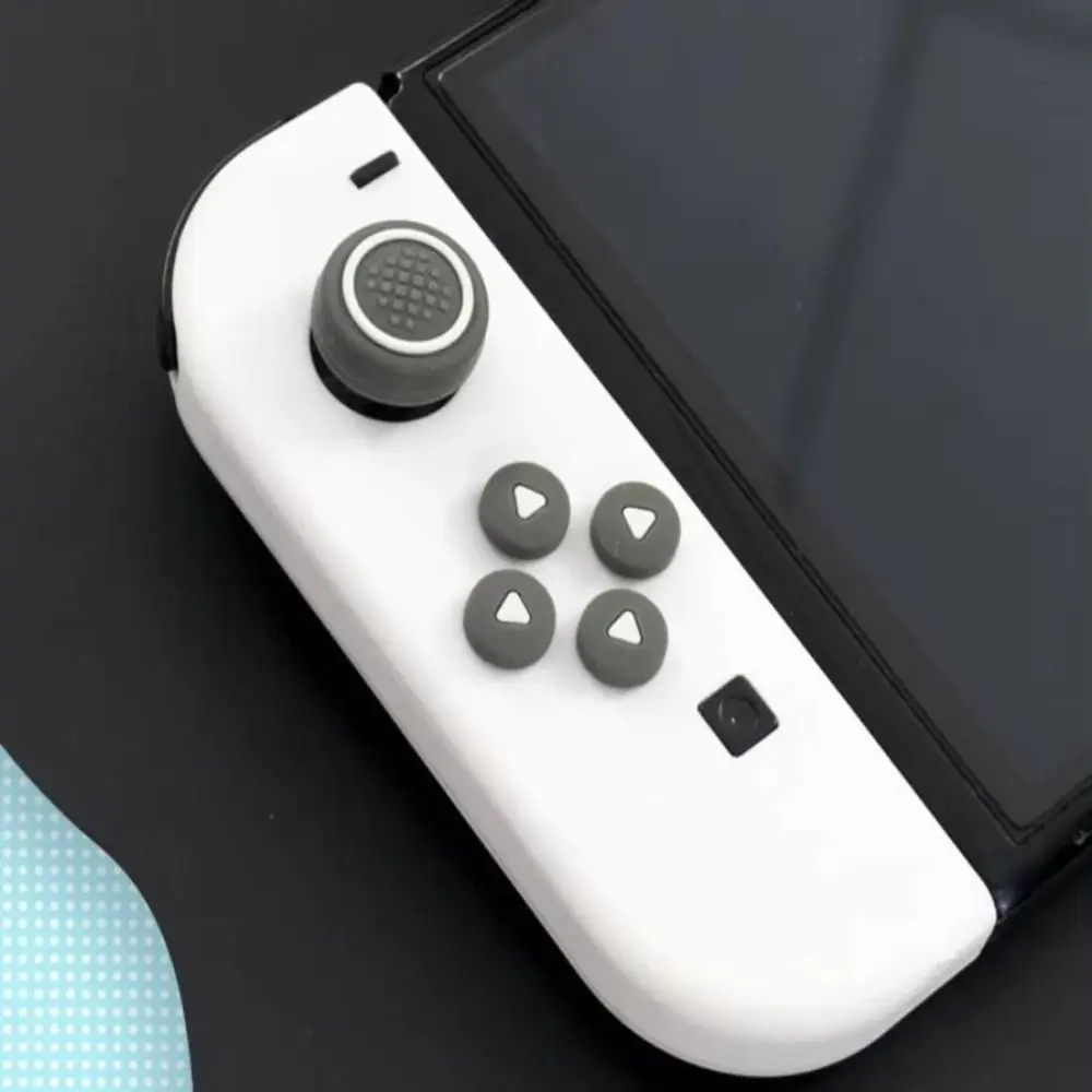 New Silicone Soft D-pad Cross Button ABXY Key Sticker Skin Case For Switch Oled NS Joy-con Thumb Stick Grip Cap Cover Protector