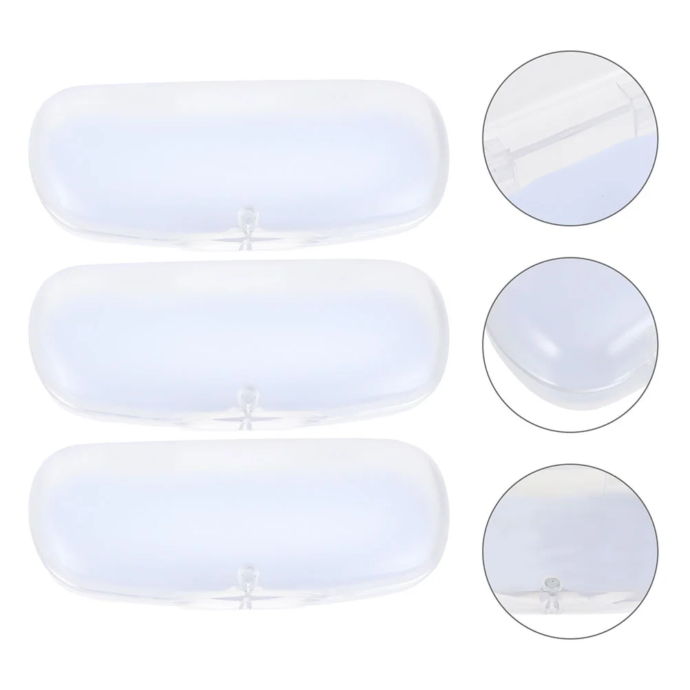 

3 Pcs Glasses Case Plastic Frosted Sunglasses PVC Spectacles Eyeglass Protector Man