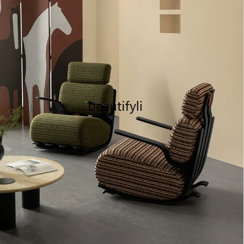 LXRetro simple single chair balcony leisure home rocking chair living room designer sofa chairSSS