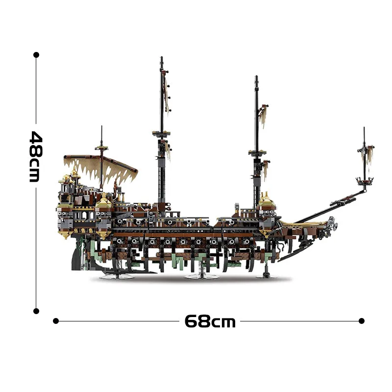 Compatible 16042 71042 Silent Mary Pirate 2294pcs Moc Display Building Blocks Children's Assembled Toy Ship Model Christmas Gift