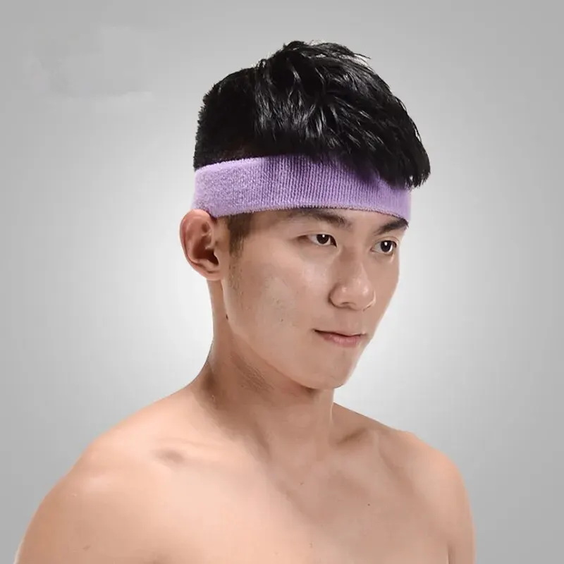 Mens Headband Sweatband Stretch Elastic Outdoor Sport Sweat Headband Wristband Women Gym Running Tennis High Quality Cotton