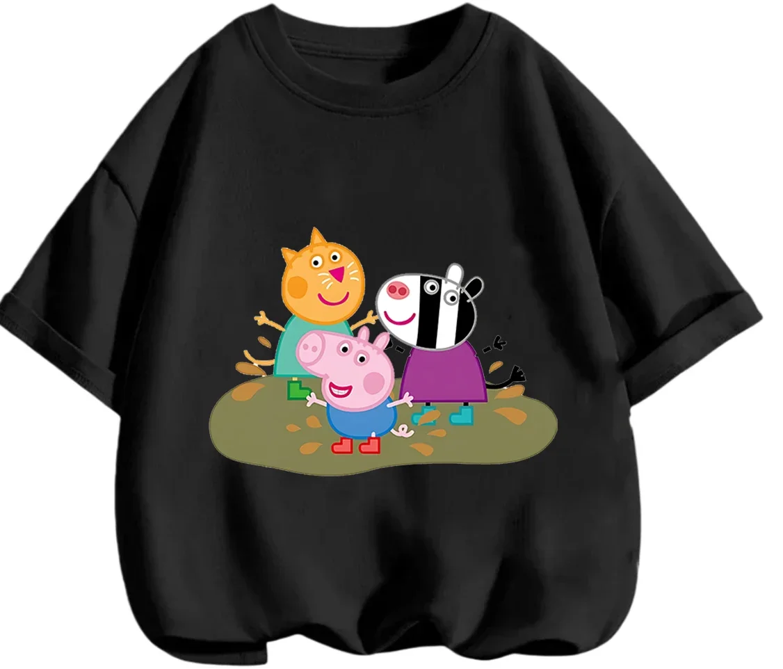 Popular Summer Kids T Shirt Cute Kawaii Cartoon Casual Street Style Outfit Peppa Pig Children 3 14
