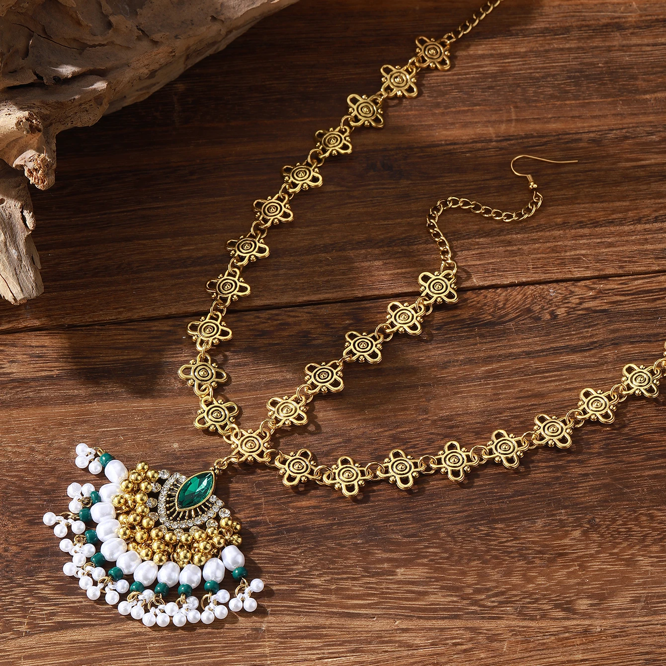 خمر الذهب الهندي اللون الجبين سلسلة هندسية حجر الراين حبة شرابة الشعر مجوهرات رباطات اكسسوارات الزفاف الزفاف