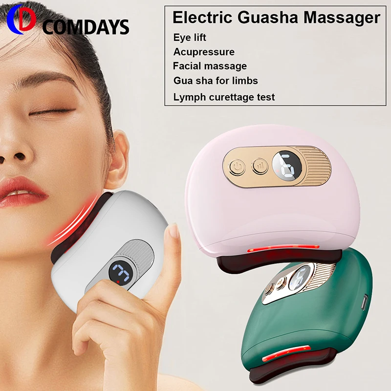 

Stone Guasha Massager Scraping Vibration Hot Compress Body Electric Gua Sha Massager Board Facial Skin Lifting Wrinkle Removal