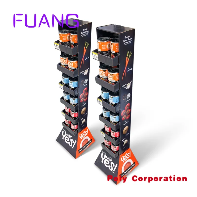Custom Retail Store Pos Wellpappe Display Messe faltbare Regale stehen Papier freistehende Display Rack