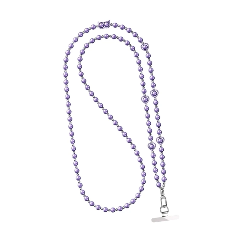 Perlenbesetztes Telefonketten-Lanyard-Band mit Einsteckkarte für einfaches tägliches Tragen X3UB – Detail 1