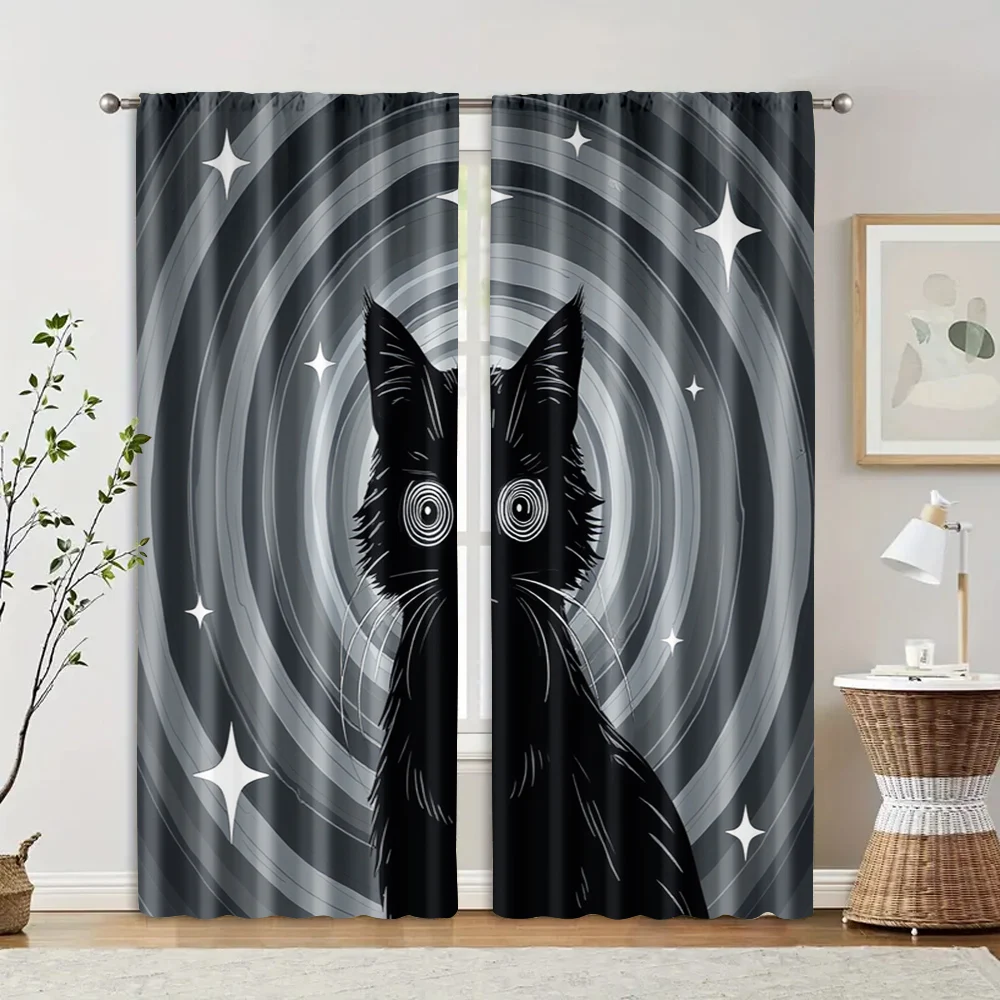 

2 pcs, filtering curtains (excluding rods, non-movable, without batteries) Bunny & Stars for use in bedrooms and living rooms