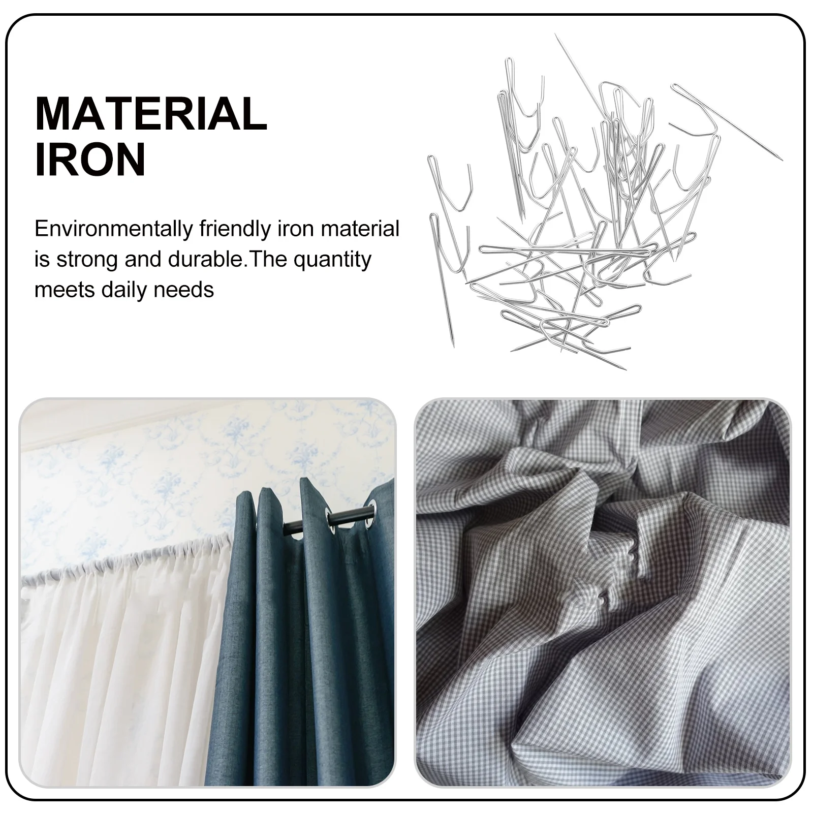 

50pcs S-Shaped Curtain Hook Iron Metal For Home Hotel Store Durable Smooth Gliding Curtain Folds Hanging Accessory Window Decor