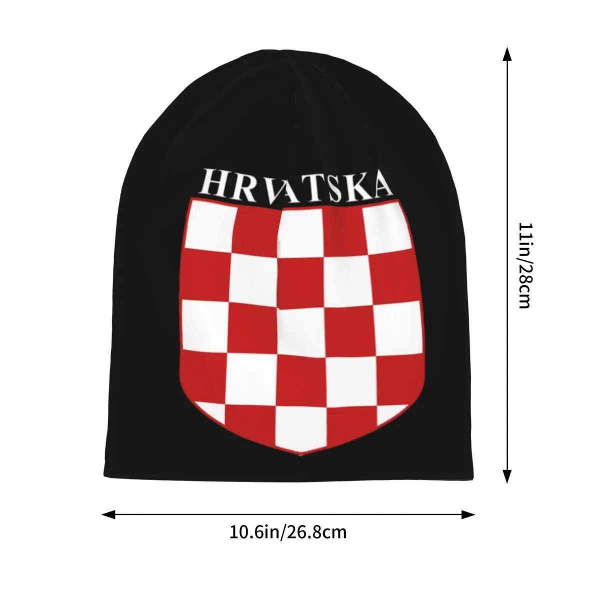 Croatian Grb Version XXI Hrvatska Warm Knitted Cap Hip Hop Bonnet Hat Autumn Winter Outdoor Beanies Hats for Unisex Adult