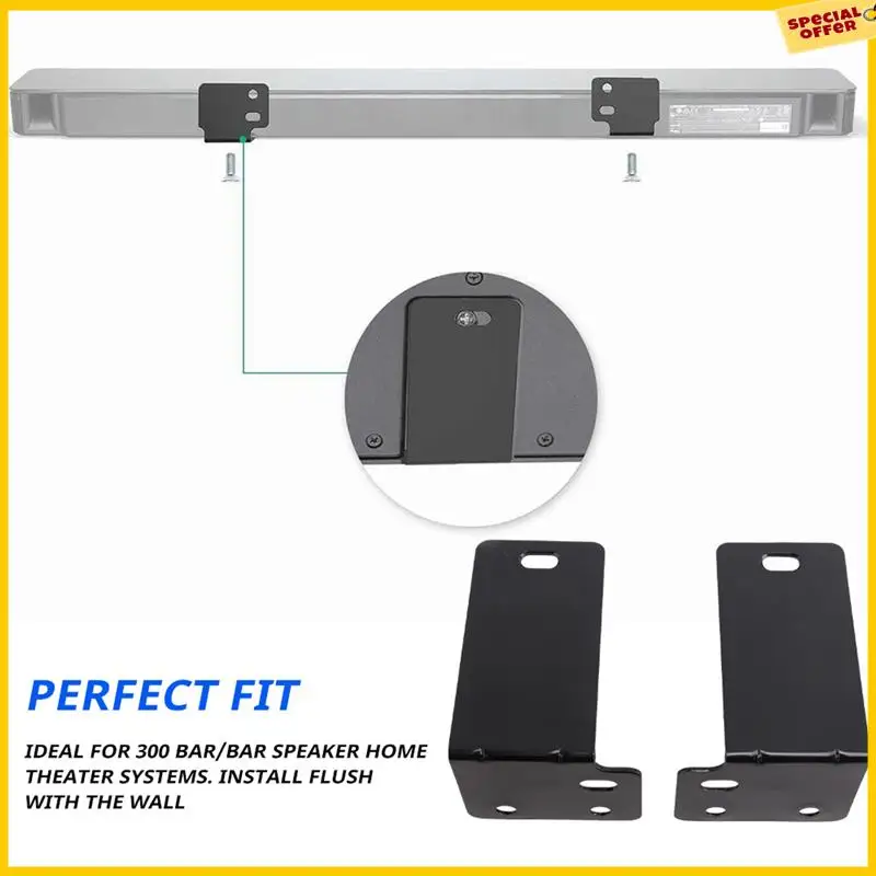

A25P 1 Pair Of Wall Mount Bracket , Wall Mount Kit For Soundpress 300 Soundbar Compatible