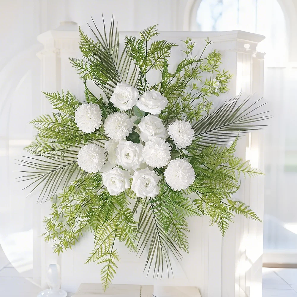 

Artificial wedding decoration flower row flower rose orchid forest white pink road flower row wedding background hanging flowers