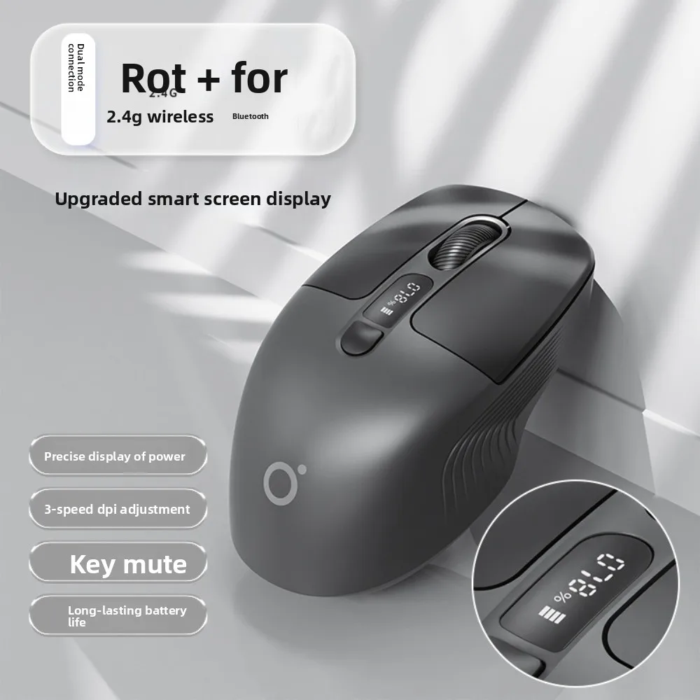 

Screen Display Laptop Wireless Mouse 2.4G Silent Wireless Bluetooth Mouse Rechargeable 1600dpi Ergonomic Mouse Tablet