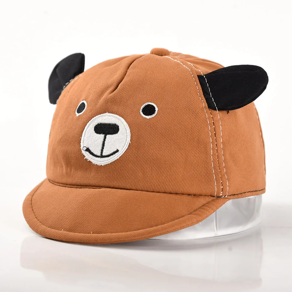 Cute Bear Children\'s Hat Korean Baby Baseball Cap Sun Protection Peaked Hats Boys Girls Cheap Caps For Kids 5-24 Month