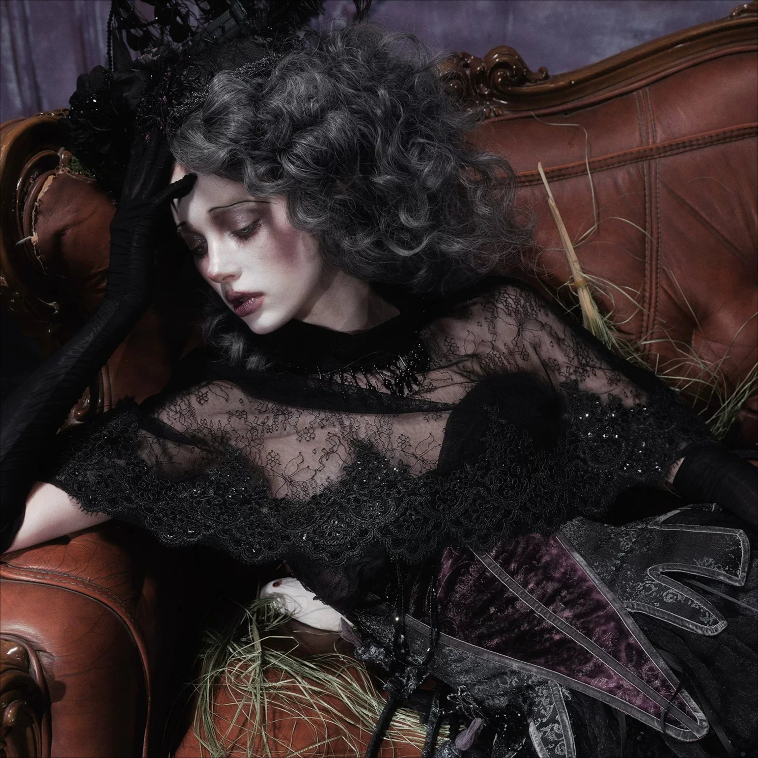 Blood Supply Original Gothic Black Lace Cape Funeral Death Party All Match Halloween Autumn Outerwear Poncho Clothing